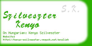 szilveszter kenyo business card